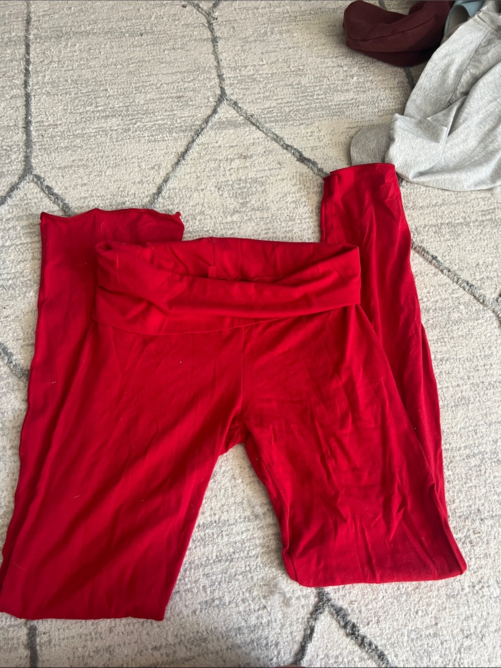 SKIMS Fold-Over Waist Red Leggings